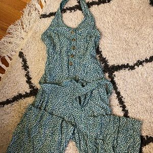 Green Floral Jumpsuit